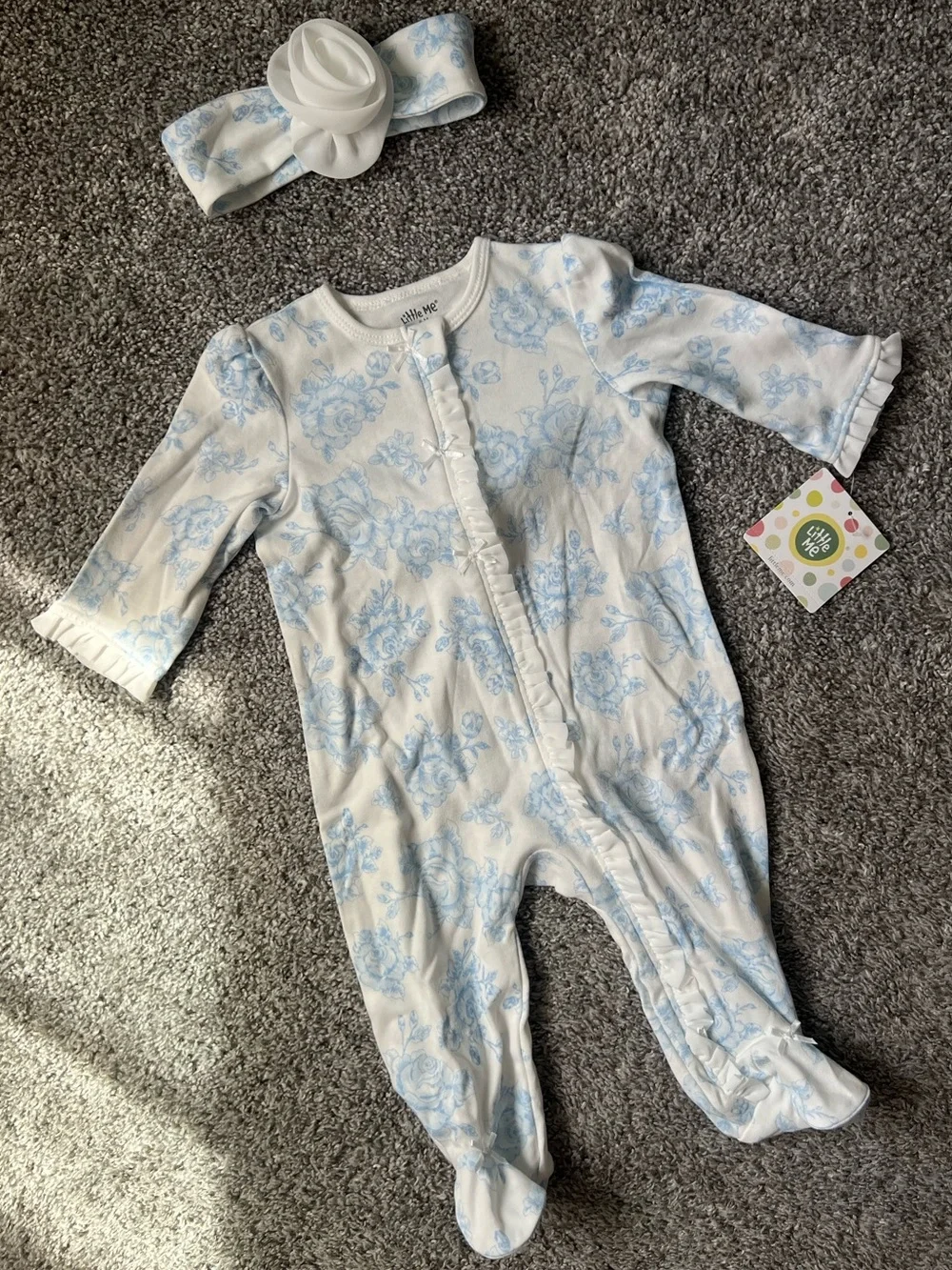 Little Me Floral Footie and Headband